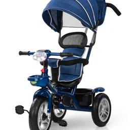 Baybee Klinto 2 in 1 Baby Tricycle for Kids, Plug N Play Kids Tricycle with Parental Control, Canopy, Rubber Wheels & Safety guardrail (Blue)-picture-38