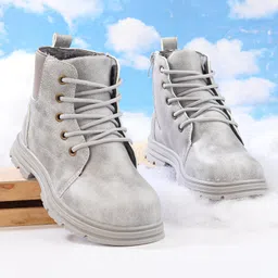 Cute Walk by Babyhug Lace Up  Winter Boots - Grey-picture-30