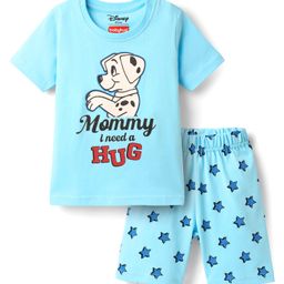 Babyhug Disney Single Jersey Knit Half Sleeve Short Night Suit With 101 Dalmatians Graphic - Light Blue-picture-29