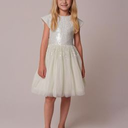 Cherry Crumble By Nitt Hyman Cap Sleeves Sequins Embellished Dress - Off White-image-99