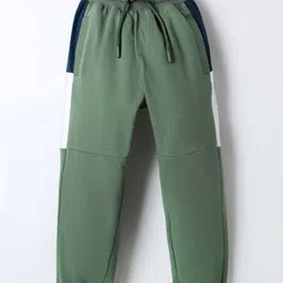 Pine Kids Knit Full Length Solid Lounge Pant with Tape Detailing - Olive Green-picture-22