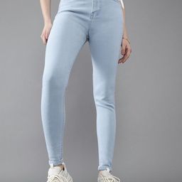DOLCE CRUDO Women Skinny Fit High-Rise Highly Distressed Heavy Fade Stretchable Jeans-picture-16