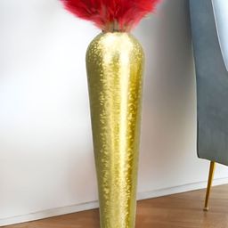 Royaloak Yellow Metal Flower Vase-image-52