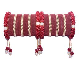trylo fashion Set Of 2 Gold-Plated Beads Studded Bangles-image-46