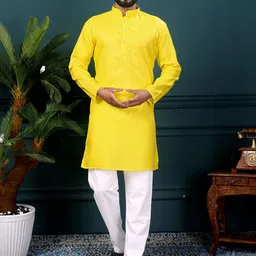 KUNDALI KAKSHAY Men Regular Pure Cotton Kurta with Churidar-image-41