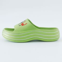 Honeyhap Slip on Sliders with Text Graphics - Green image 4