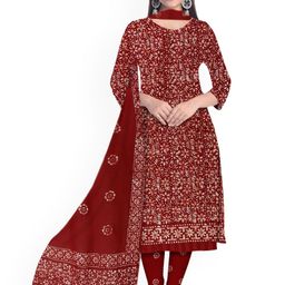 Farooq Dyeing Floral Printed Batik Pure Cotton Unstitched Dress Material-image-89