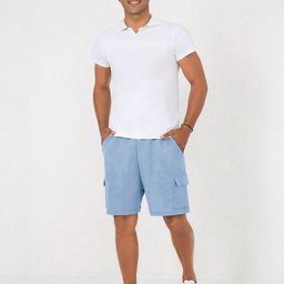 NOBERO Men Pure Cotton Loose Fit Cargo Shorts-image-87
