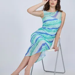 Outzidr Women Tie and Dye Dyed Sleeveless A-Line Midi Dress-2