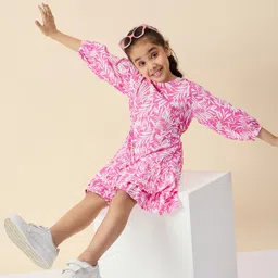 Stylo Bug Print Bell Sleeve A-Line Dress-image-43