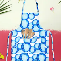 ArtzFolio Kids White & Blue Printed Cotton Aprons-17