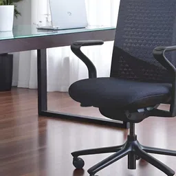 Pelicanwork Black Textured 3D Knit Study Arm Chair With Headrest-picture-10