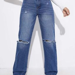 Zizvo Women Mid Rise Cotton Ripped Jeans-image-36