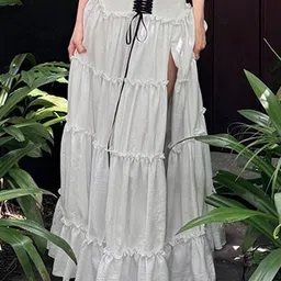 LULU & SKY Tiered Side-Slit Maxi Skirt-picture-35