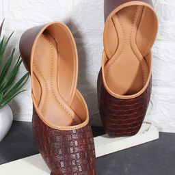 sneakers villa Women Square Toe Slip-On Mojaris Flats-2