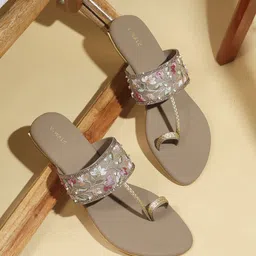 V-WALK Women Embellished One Toe Flats-image-51