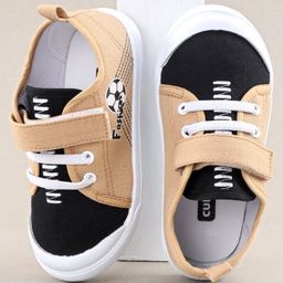 Cute Walk by Babyhug Casual Shoes Football Print - Beige-image-6