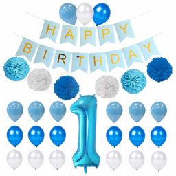 Party Propz Birthday Kit Blue White - Pack of 29-image-94