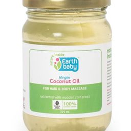earthBaby Virgin Coconut Oil Certified 100% Natural, Wood Cold Pressed  - 275ml-image-60