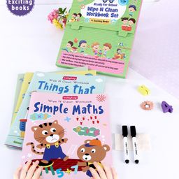 Babyhug Ready For School Wipe N Clean Workbook Set Pack of 4 - Eglish-16