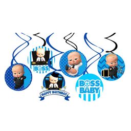 Zyozi Boss Baby Happy Birthday Hanging Swirl Streamers Blue - Pack of 6-image-87
