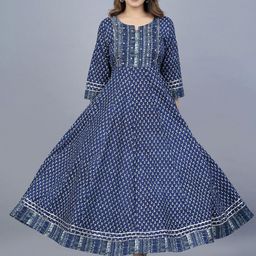JAIPURI COLLECTION Women Geometric Printed Cotton Anarkali Kurta-picture-30
