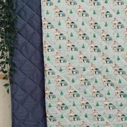 A Toddler Thing Blue Winter Time Printed Cotton Mild Winter 300 GSM Single Bed Quilt-image-46
