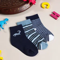 YK Boys Pack Of 3 Stripped Ankle Length Socks-image-62