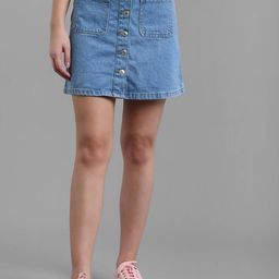 Stylecast X Kotty Denim A-Line Mini Skirt-picture-22