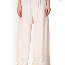 SRISARAS Pack of 2 Women Embroidered Mid-Rise Pleated Cotton Trousers-picture-42