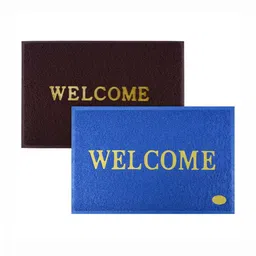 Aura 2Pcs Maroon & Blue Self-Designed Anti-Slip Eco-Friendly Absorbent Large Doormats-image-54