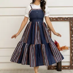 SHINISHA Print Puff Sleeve Fit & Flare Maxi Dress-image-65