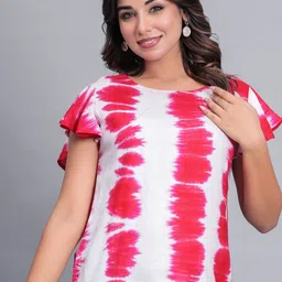 Bachuu Women Tie and Dye Dyed Flared Sleeves Top-picture-5