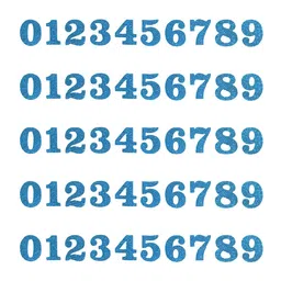 Comet Busters Blue & White Printed Self-Adhesive Glitter Numerals  Stickers-26