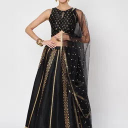 studio rasa Women Printed Block Printed Lehenga & Blouse With Dupatta-35