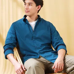 Dennis Lingo Men Solid Spread Collar Full Sleeves Regular Fit Casual Shirt-image-64