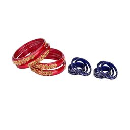 SOMIL Set Of 12 Glass Artificial Stones and Beads Bangles-image-70