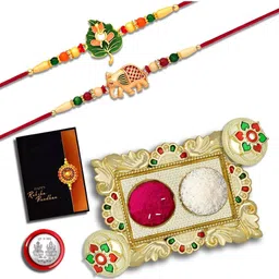 DeoDap Multi Pooja Thali Rakhi Gift Set-image-15