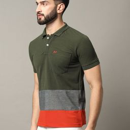 RELANE Men Colourblocked Polo Collar T-shirt-image-86