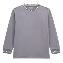 GUESS kids Boys Typography Printed Round Neck Cotton T-shirt-image-54