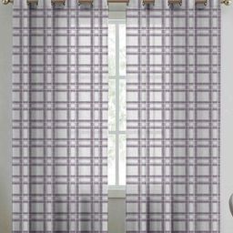Aura Purple Set of 2 Geometric Long Door Curtain-96