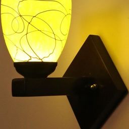 1ST TIME Yellow & White Glass Traditional Cylinder Shaped Wall Lamp-picture-30