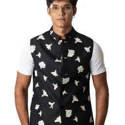 VIVEK KARUNAKARAN Men Printed Nehru Jackets-48