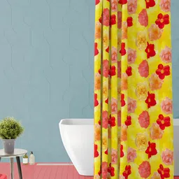 ArtzFolio Yellow & Red Printed Waterproof Shower Curtain-image-98