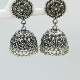 BLACKBOX OxidizedJhumka Earrings-30
