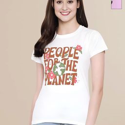 Mast & Harbour Women Typography 2 Printed Applique T-shirt-image-59