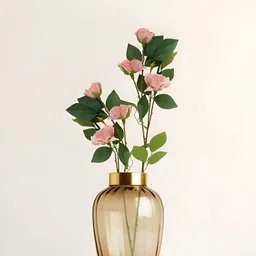 Royaloak Pink & Green Three Head Cockscomb Foam Stick Artificial Flower-0