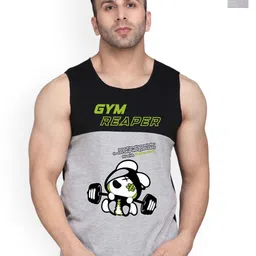 SLOWLORIS Men Pack Of 2 Combed Cotton Gym Vests VSL26 CMB(GYM BLACKGREY)(PLAIN BLACKGREY)-picture-15