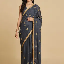 ASISA Floral Mirror Work Saree-picture-50