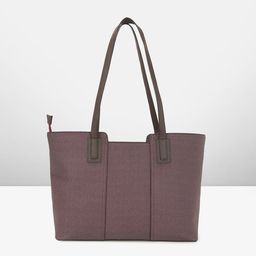 Mast & Harbour Textured Structured Tote Bag with Tasselled image 5